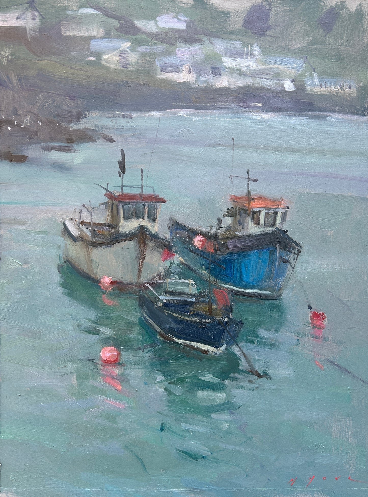 Three Boats, Coverack Harbour