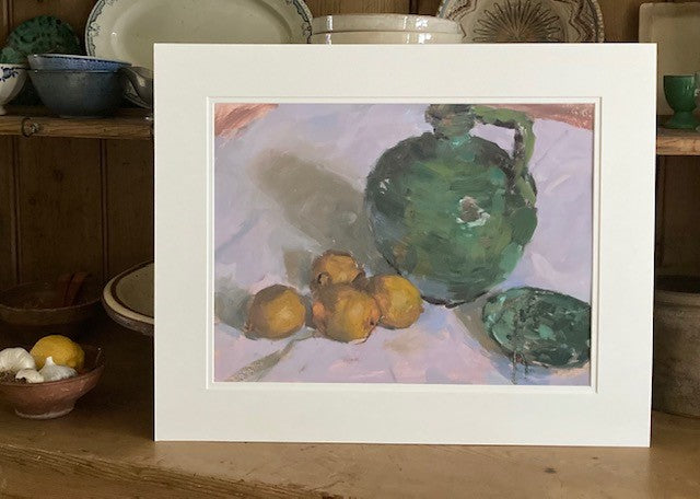 Lemons and Green Jug Giclee Print